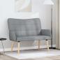 Preview: ARDEBO.de - 2-Sitzer Sofa Hellgrau 115 x 61 x 87 cm Stoff