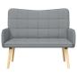 Preview: 2-Sitzer Sofa Hellgrau 115 x 61 x 87 cm Stoff
