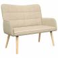 Preview: 2-Sitzer Sofa Creme 115 x 61 x 87 cm Stoff