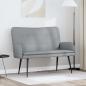 Preview: ARDEBO.de - 2-Sitzer Sofa Hellgrau 115 x 61 x 87 cm Stoff