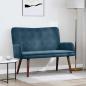 Preview: ARDEBO.de - 2-Sitzer Sofa Blau 115 x 61 x 87 cm Samt