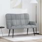 Preview: ARDEBO.de - 2-Sitzer Sofa Hellgrau 115 x 61 x 87 cm Stoff