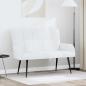 Preview: ARDEBO.de - 2-Sitzer Sofa Weiß 115 x 61 x 87 cm Stoff