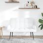Preview: 2-Sitzer Sofa Weiß 115 x 61 x 87 cm Stoff