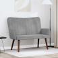 Preview: ARDEBO.de - 2-Sitzer Sofa Hellgrau 115 x 61 x 87 cm Samt