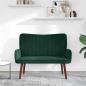Preview: 2-Sitzer Sofa Dunkelgrün 115 x 61 x 87 cm Samt