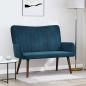 Preview: ARDEBO.de - 2-Sitzer Sofa Blau 115 x 61 x 87 cm Samt