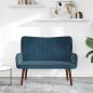 Preview: 2-Sitzer Sofa Blau 115 x 61 x 87 cm Samt