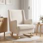 Preview: ARDEBO.de - Schaukelstuhl Creme 62 x 80 x 85 cm Bouclé
