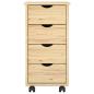 Preview: Rollschrank 34 x 39 x 65,5 cm Massivholz Kiefer Braun