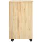 Preview: Rollschrank 34 x 39 x 65,5 cm Massivholz Kiefer Braun