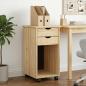 Preview: ARDEBO.de - Rollschrank 34 x 39 x 65,5 cm Massives Kiefernholz Braun