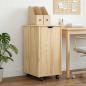 Preview: ARDEBO.de - Rollschrank Mit Rad Braun 34 x 39 x 65,5 cm Massivholz Kiefer