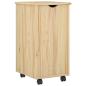 Preview: Rollschrank Mit Rad Braun 34 x 39 x 65,5 cm Massivholz Kiefer