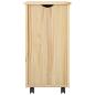 Preview: Rollschrank Mit Rad Braun 34 x 39 x 65,5 cm Massivholz Kiefer