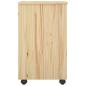 Preview: Rollschrank Mit Rad Braun 34 x 39 x 65,5 cm Massivholz Kiefer