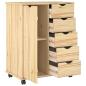 Preview: Rollschrank 63,5 x 39 x 79 cm Massivholz Kiefer Braun
