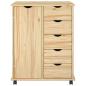 Preview: Rollschrank 63,5 x 39 x 79 cm Massivholz Kiefer Braun