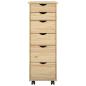 Preview: Rollschrank 34 x 39 x 93,5 cm Massivholz Kiefer Braun