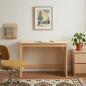 Preview: ARDEBO.de - Schreibtisch Braun 112 x 50 x 75 cm Massivholz Kiefer