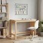 Preview: Schreibtisch Braun 112 x 50 x 75 cm Massivholz Kiefer