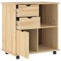 Preview: Rollschrank 63,5 x 39 x 65,5 cm Massivholz Kiefer Braun