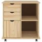 Preview: Rollschrank 63,5 x 39 x 65,5 cm Massivholz Kiefer Braun