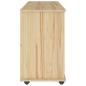 Preview: Rollschrank Mit Rad Braun 100 x 39 x 65,5 cm Massivholz Kiefer