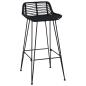 Preview: Barhocker 2 Stück Schwarz 44 x 46 x 91 cm Rattan und Stahl