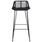 Preview: Barhocker 2 Stück Schwarz 44 x 46 x 91 cm Rattan und Stahl
