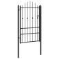 Preview: Zauntor ASTEN 100 x 150 cm Metall Schwarz Abschließbar