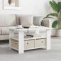 Preview: ARDEBO.de - Couchtisch Weiß 77 x 55 x 42 cm Holzwerkstoff