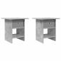Preview: Nachttisch 2 Stk. Betongrau 41 x 40 x 45 cm Holzwerkstoff