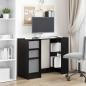Preview: Schreibtisch Schwarz Eichen-Optik 100 x 40 x 75 cm