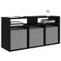 Preview: Lowboard mit Schubladen Schwarz Eichen-Optik 87 x 27,5 x 43 cm