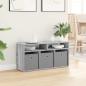 Preview: Lowboard mit Schubladen Graues Sonoma 87 x 27,5 x 43 cm