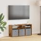 Preview: ARDEBO.de - Lowboard mit Schubladen Altholz 87 x 27,5 x 43 cm