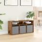 Preview: Lowboard mit Schubladen Altholz 87 x 27,5 x 43 cm