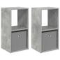 Preview: Nachttisch 2 stk. Beton Grau 30,5 x 27 x 59,5 cm Holzwerkstoff