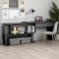 Preview: ARDEBO.de - Eckschreibtisch Grau 200x50x76 cm Holzwerkstoff