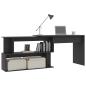 Preview: Eckschreibtisch Grau 200x50x76 cm Holzwerkstoff
