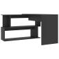 Preview: Eckschreibtisch Grau 200x50x76 cm Holzwerkstoff
