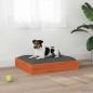 Preview: Hundebett Wachsbraun 51,5 x 44 x 9 cm Massivholz Kiefer