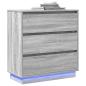 Preview: Nachttisch Grau 71 x 34,5 x 75 cm Holzwerkstoff