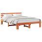 Preview: Bettrahmen Wachsbraun 160 x 200 cm Massives Kiefernholz