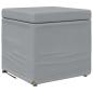 Preview: Hocker Hellgrau 41 x 41 x 40 cm Stoff und Pressholz