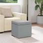 Preview: Hocker Hellgrau 41 x 41 x 40 cm Stoff und Pressholz
