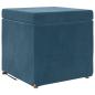 Preview: Hocker Blau 41 x 41 x 40 cm Samt und Engineering Holz