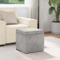 Preview: Hocker Hellgrau 41 x 41 x 40 cm Samt und Engineering Holz