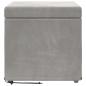 Preview: Hocker Hellgrau 41 x 41 x 40 cm Samt und Engineering Holz
